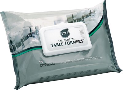 Sani Professional® Table Turners® All Purpose Cleaning Wipes, 90 Wipes/Pack, 12 Packs/Carton
