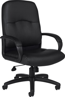 Offices To Go®  Luxhide Leather Executive Chair, Black (OTG11617B)