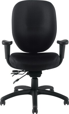 Offices To Go® Fabric Multi-Function Task Chair with Arms, Black (OTG11653-QL10)