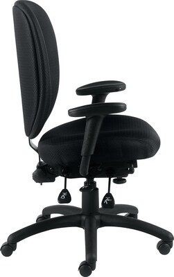 Offices To Go® Fabric Multi-Function Task Chair with Arms, Black (OTG11653-QL10)