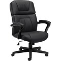 Offices To Go® Executive Chair, Luxhide Leather, Black, Seat: 21.5W x 18.5D, Back: 21.5W x 25.5H