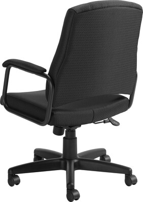 Offices To Go® High Back Tilter Exec Chair w/Arms, Fabric, Black, Seat: 20"x18", Back: 20"x20.5"