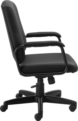Offices To Go® High Back Tilter Exec Chair w/Arms, Fabric, Black, Seat: 20"x18", Back: 20"x20.5"