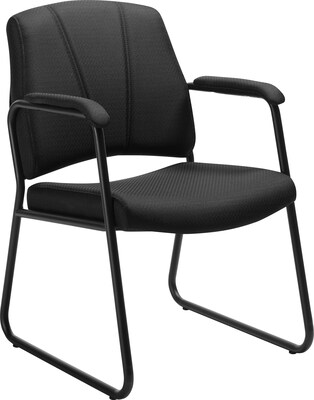 Offices To Go Fabric Guest Chair with Arms, Black (TDOTG11892-QL10)