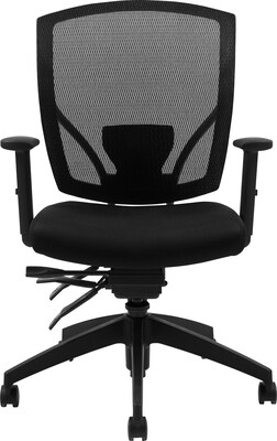 Offices To Go® Mesh Multi-Function Task Chair with Arms, Black (OTG2803B)