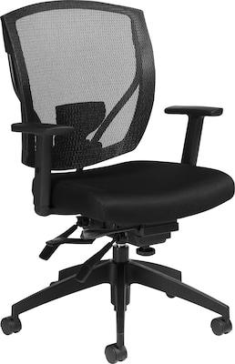 Offices To Go® Mesh Multi-Function Task Chair with Arms, Black (OTG2803B)