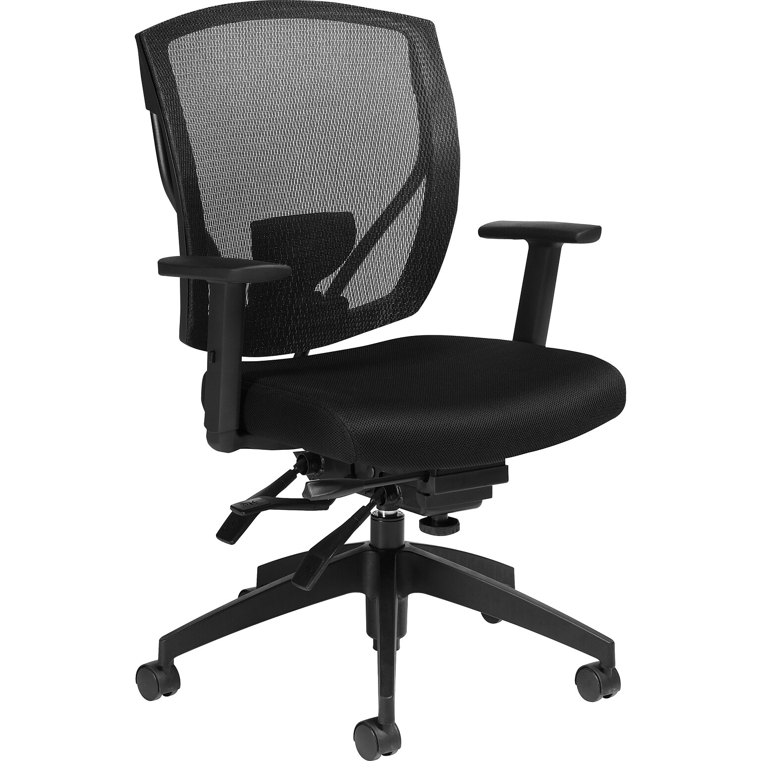 Offices To Go® Mesh Multi-Function Task Chair with Arms, Black (OTG2803B)