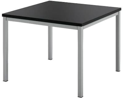 HON Metal Leg Corner Table, Black Laminate, Silver Frame, 24W (PHS-122)