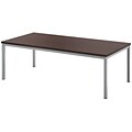 HON Metal Leg Coffee Table, Chestnut Laminate, Silver Frame, 48W (BSXHML8852C1)