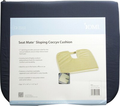 DMI® 15 x 14 x 1 1/2 - 3 Polyurethane Foam Sloping Coccyx Cushion, Navy