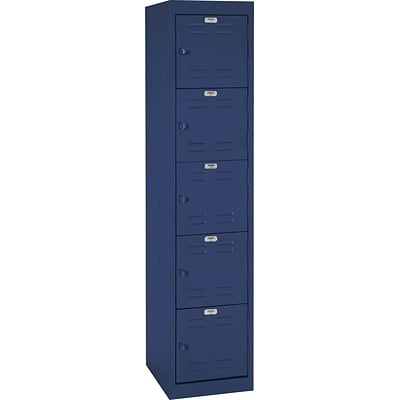 Five tier locker, hasp handle, navy blue