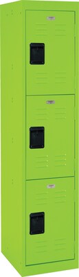 Three tier locker, recessed handle, electric green