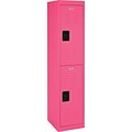 Double tier locker, recessed handle, pom pom pink