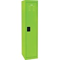 Single tier locker, recessed handle, 15x18x66, electric green