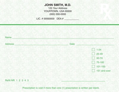 Medical Arts Press® Single Rx Blanks; Alter-Proof, Kentucky Specific