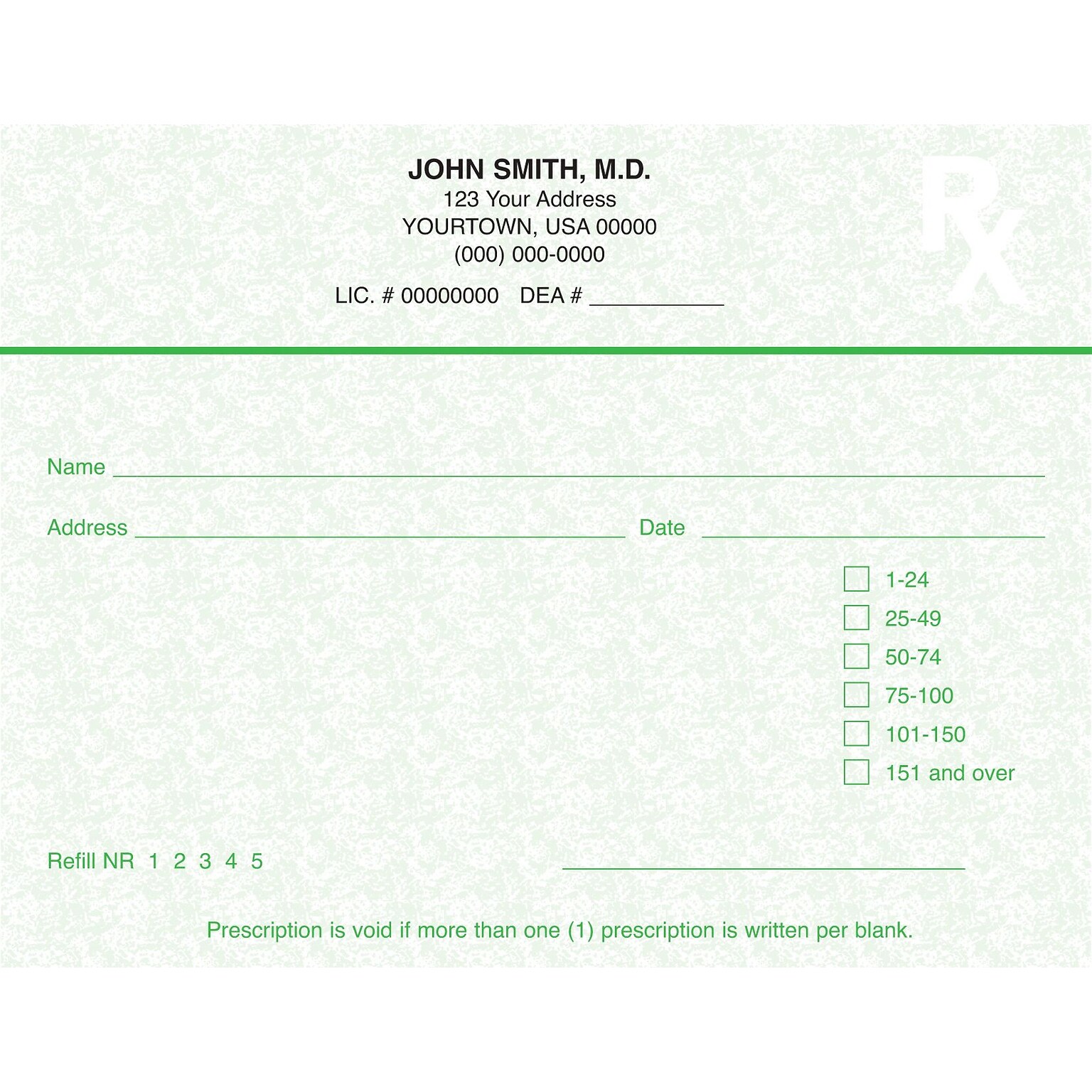Medical Arts Press® Single Rx Blanks; Alter-Proof, Kentucky Specific