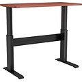 Electric Height Adj Eficiente LT Black Base w/ Thermally Fused Cherry Worksurface Rect 24x36