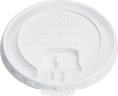 Solo Liftback & Lock Tab Lids for Paper Hot Cup, 10 oz., 1000/CT