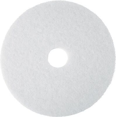 Premier White Polishing Floor Machine Pads, 19, 5/Case