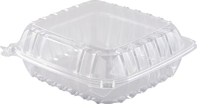Dart® ClearSeal® Clear Hinged Containers 3 x 8.3 x 8.3”, 250/Carton (C90T1)