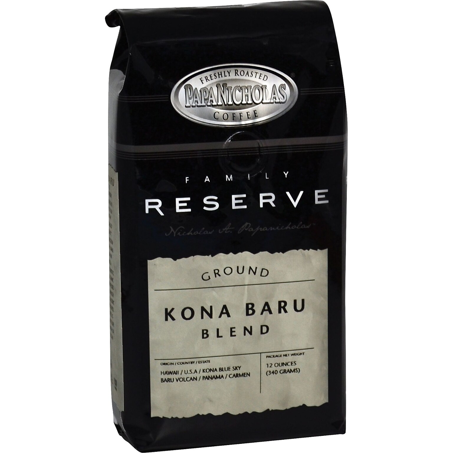 Papa Nicholas® Premium Coffee; Family Reserve Kona Baru Blend, Whole Bean, 6-12 oz Packages/Box