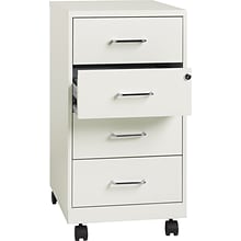 Space Solutions 4-Drawer Mobile Box Drawer Organizer for Office Supplies and Crafts, White, 18 Dee