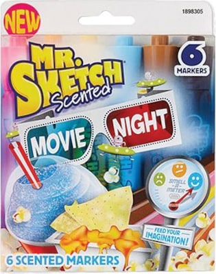 Mr. Sketch® Movie Night Scented Markers; Chisel Tip, 6/Pack