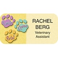 Custom Printed Medical Arts Press® Full-Color Veterinary Name Badges; Standard, Paw Prints