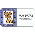 Custom Printed Medical Arts Press® Full-Color Veterinary Name Badges; Standard, Purple Cat & Dog