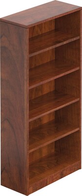 Offices to Go Superior Laminate 71H 4-Shelf Bookcase with Adjustable Shelves, American Dark Cherry