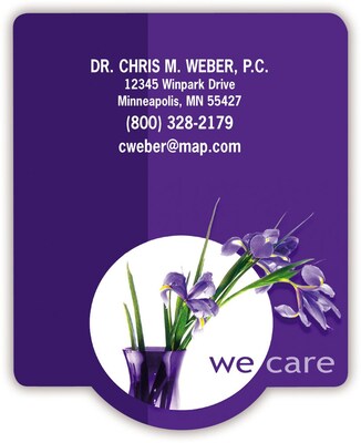 Medical Arts Press® Generic Die-Cut Magnets; 2-1/2x3-1/8, Iris, We Care