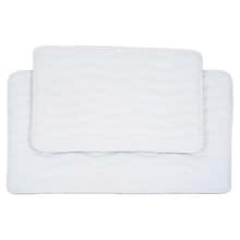 Lavish Home 20.2 x 32.2 Microfiber Foam & Polyurethane Bath Mat Set; White