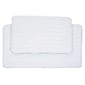 Lavish Home 20.2" x 32.2" Microfiber Foam & Polyurethane Bath Mat Set; White
