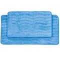 Lavish Home 20.2 x 32.2 Microfiber Foam & Polyurethane Bath Mat Set, Blue