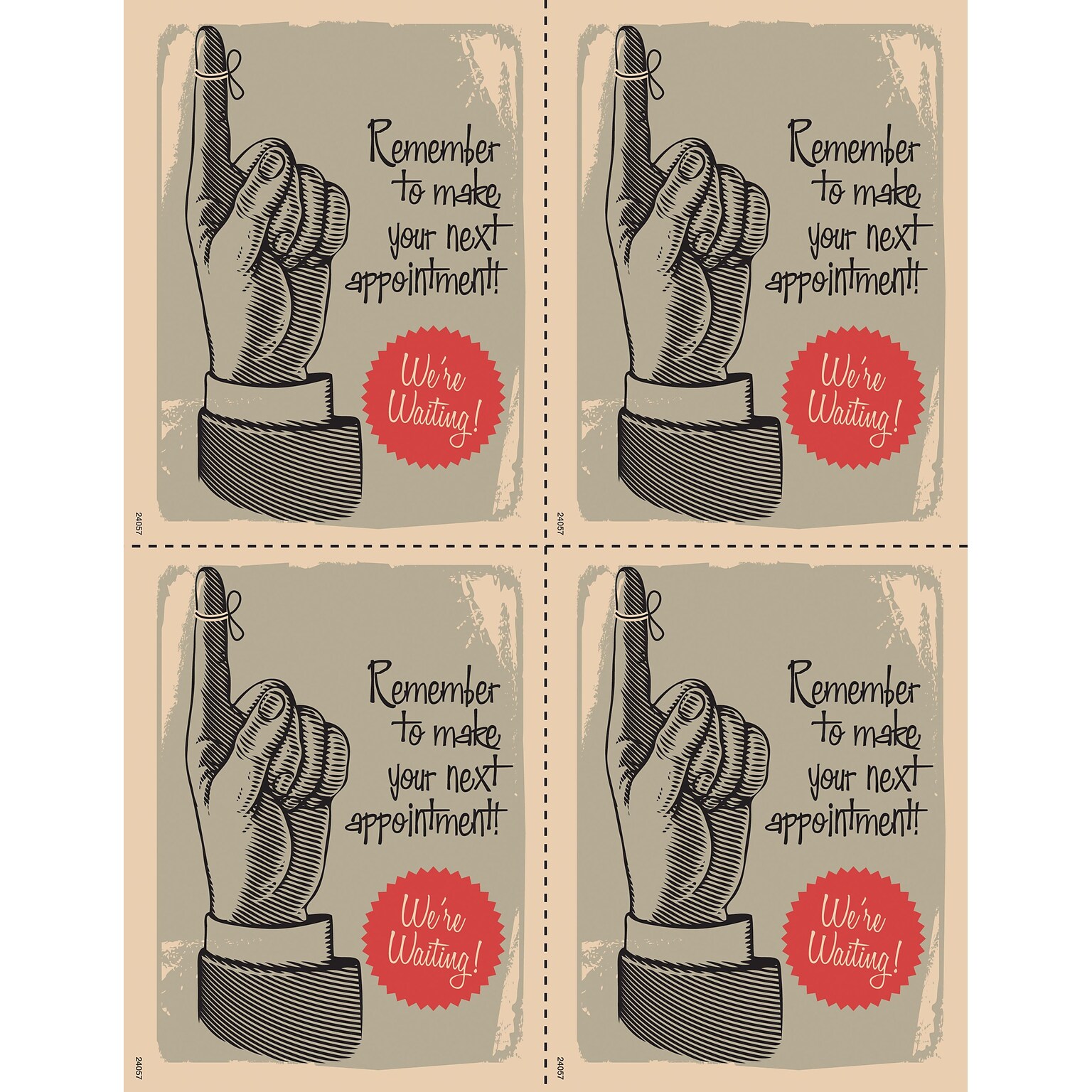Medical Arts Press® Postcards; for Laser Printer; Retro Reminder, String on Finger, 100/Pk