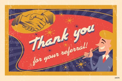 Medical Arts Press® Standard 4x6 Postcards; Retro Man Thank You For your Referral