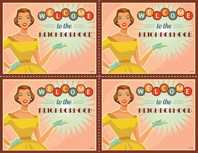 Medical Arts Press® Laser Postcards; Retro Welcome Woman, 100/Pk