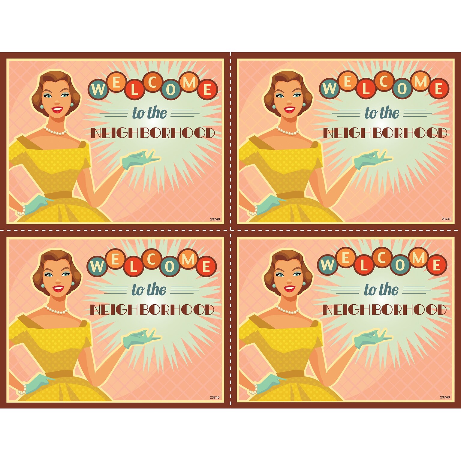 Medical Arts Press® Laser Postcards; Retro Welcome Woman, 100/Pk