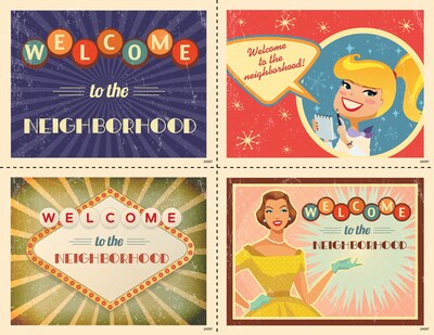 Medical Arts Press® Assorted Laser Postcards; Retro  Welcome, 100/Pk