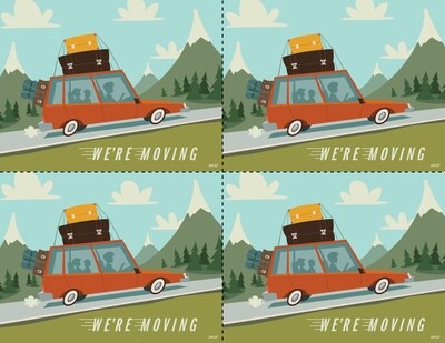 Medical Arts Press® Postcards; for Laser Printer; Retro Moving Car, 100/Pk