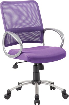 Boss Mesh Back W/ Pewter Finish Task Chair, Purple (B6416-PR)
