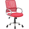 Boss Mesh Back W/ Pewter Finish Task Chair, Red (B6416-RD)