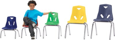 Jonti-Craft Berries® 16 Stacking Student Chair with Chrome-Plated Legs, Red, 29 1/2H