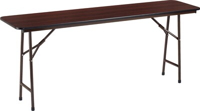 Lorell Economy 72 x 18 Melamine Folding Banquet Table, Mahogany (LLR60727)