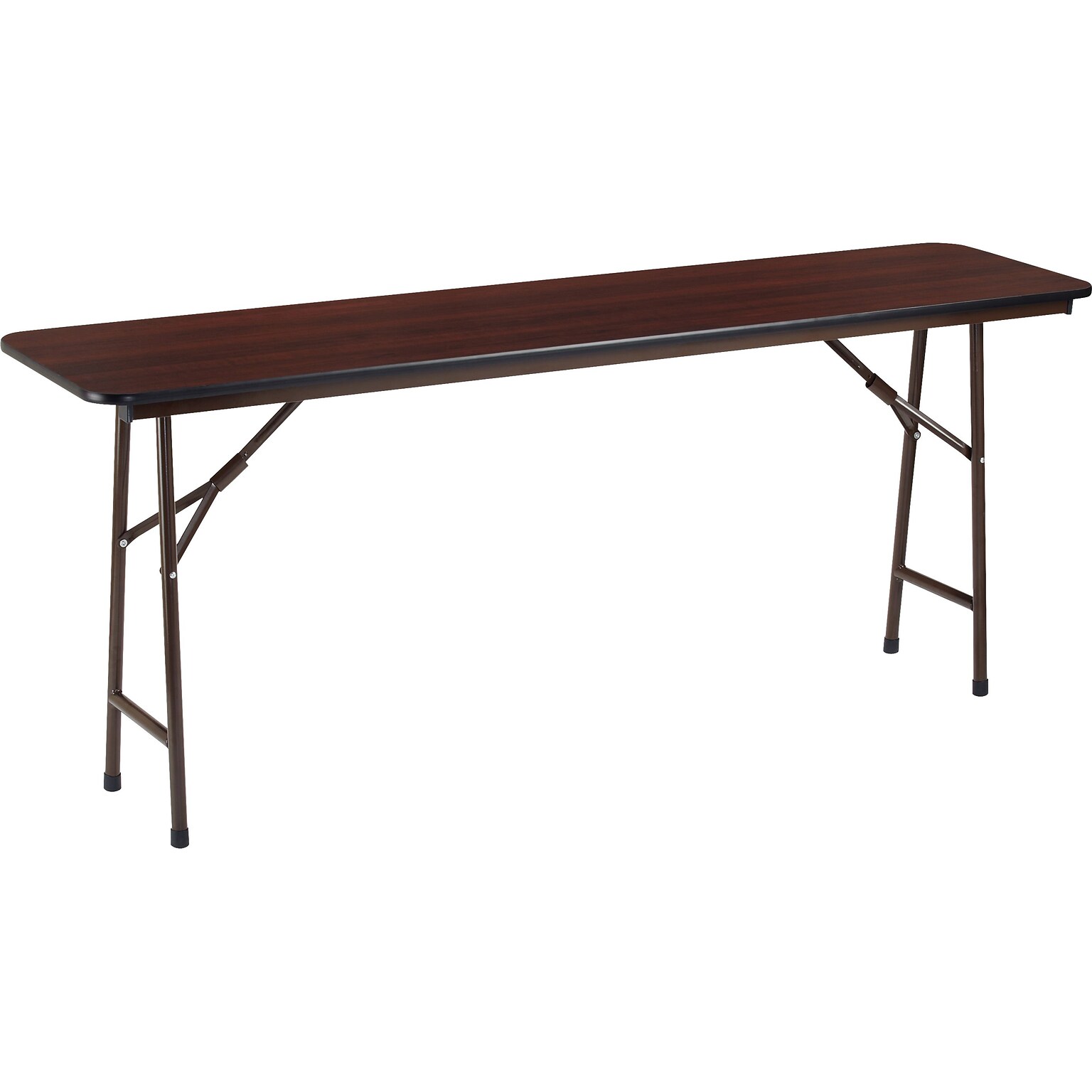 Lorell Economy 72 x 18 Melamine Folding Banquet Table, Mahogany (LLR60727)