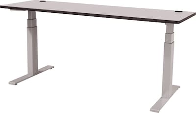 60 x 30 Electric Height-Adjustable Table, Gray Top, Gray Base