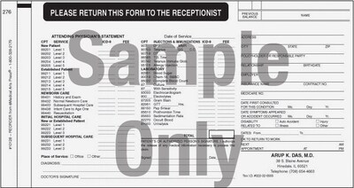 Medical Arts Press® Replacement Custom Superbills Forms; 11 Deep 2-Pt., Format 110