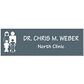 Engraved Identification Badges; 1x3, Gray with White Letters