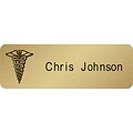 Professional Name Badges; 3x1, Brass