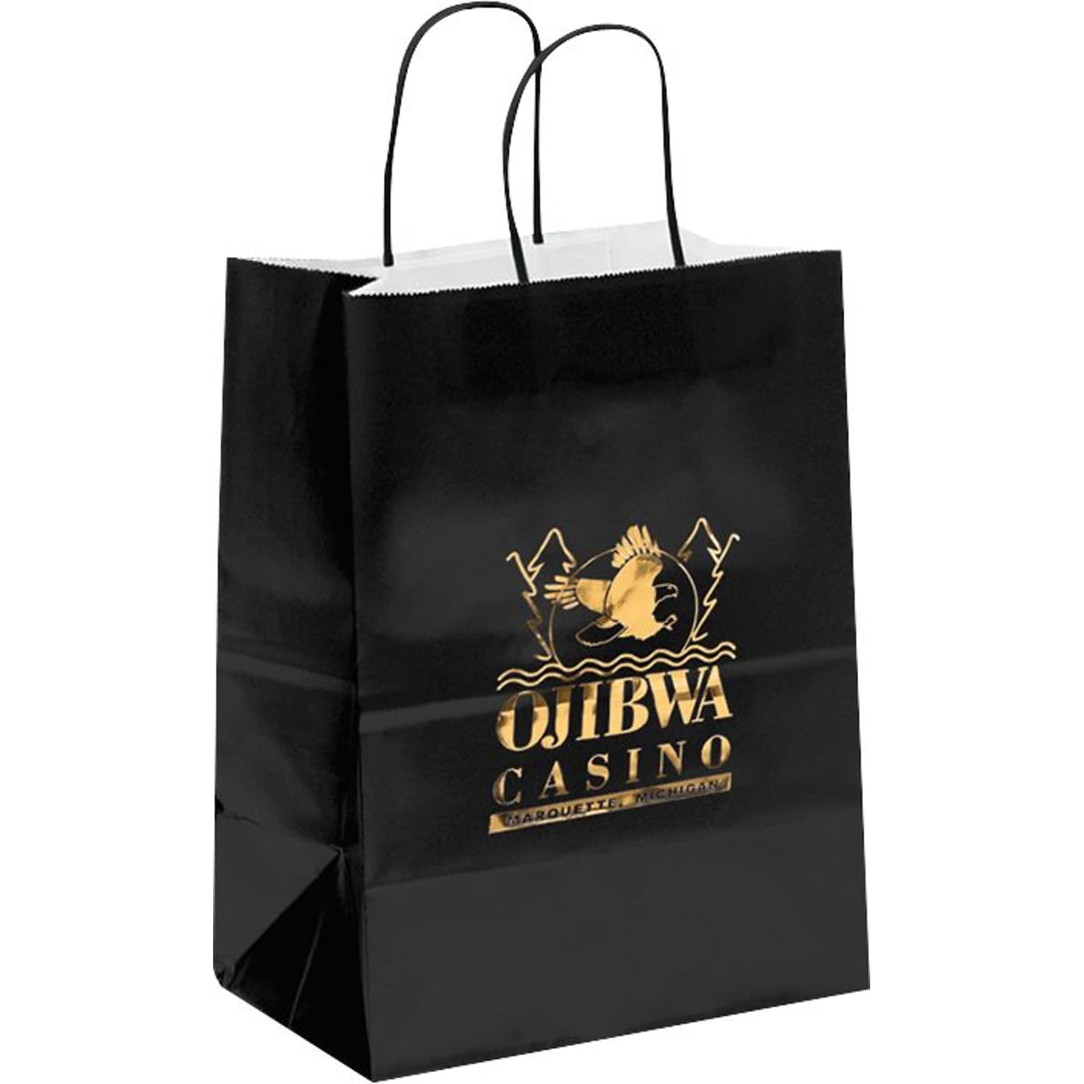 Custom Gloss Shopper Bags; Colored, 13x10x5